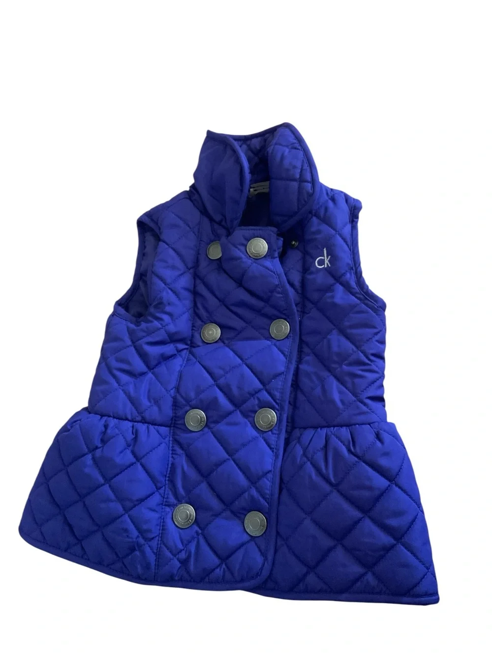 Bundle 2 Calvin Klein Girls' Quilted Hooded Vest - Pink and purple SZ 4